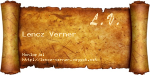Lencz Verner névjegykártya
